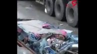 راننده این ماشین سواری پودر شد + فیلم دلخراش راننده این ماشین سواری پودر شد + فیلم دلخراش